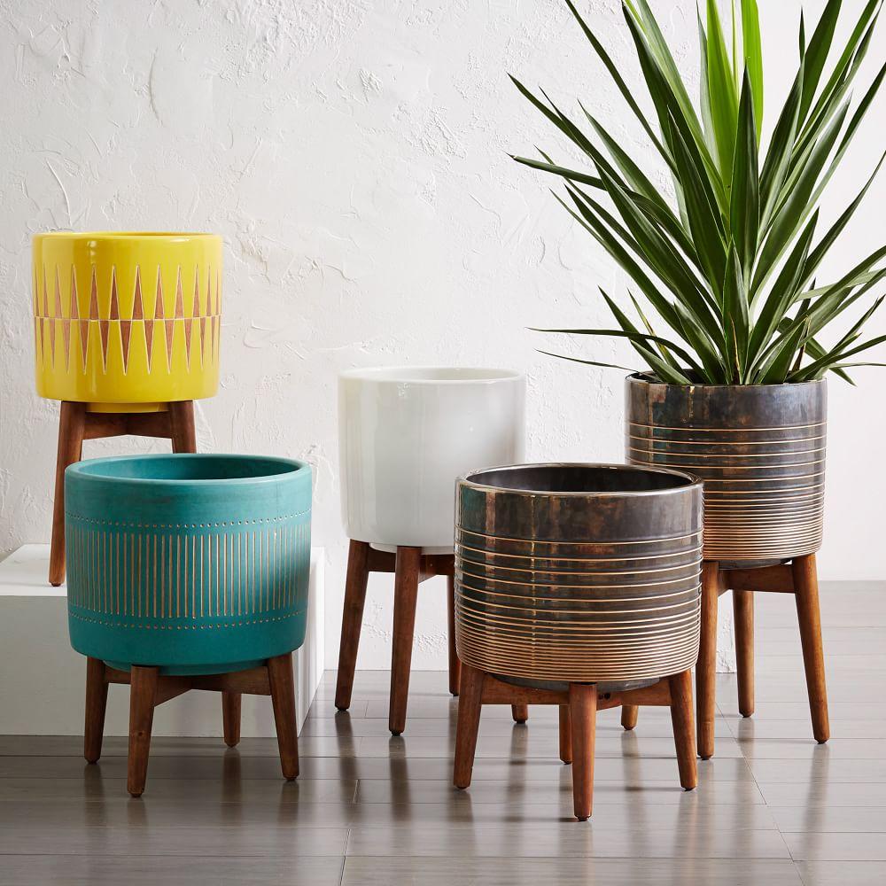 West Elm Mid Century Planters