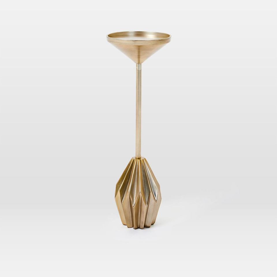 Faceted Brass Drink Table (19 cm)