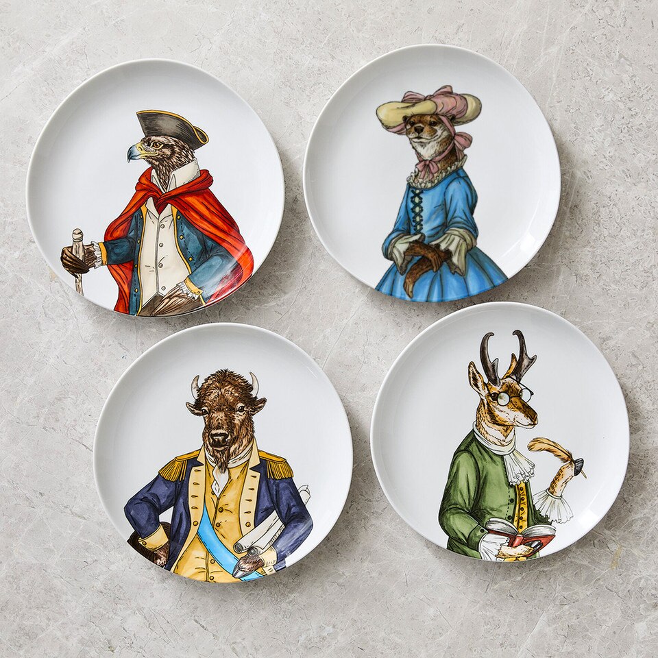 Dapper Animal Patriotic Salad Plates