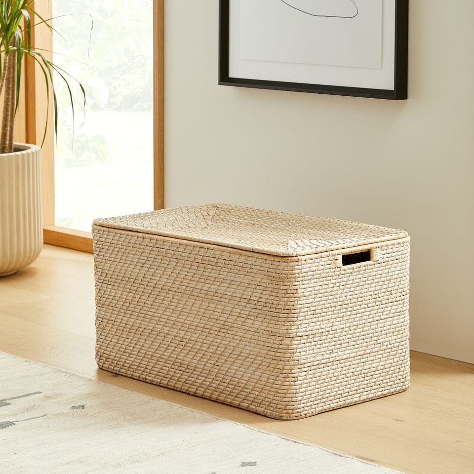 Modern Weave Storage - Large Lidded Basket