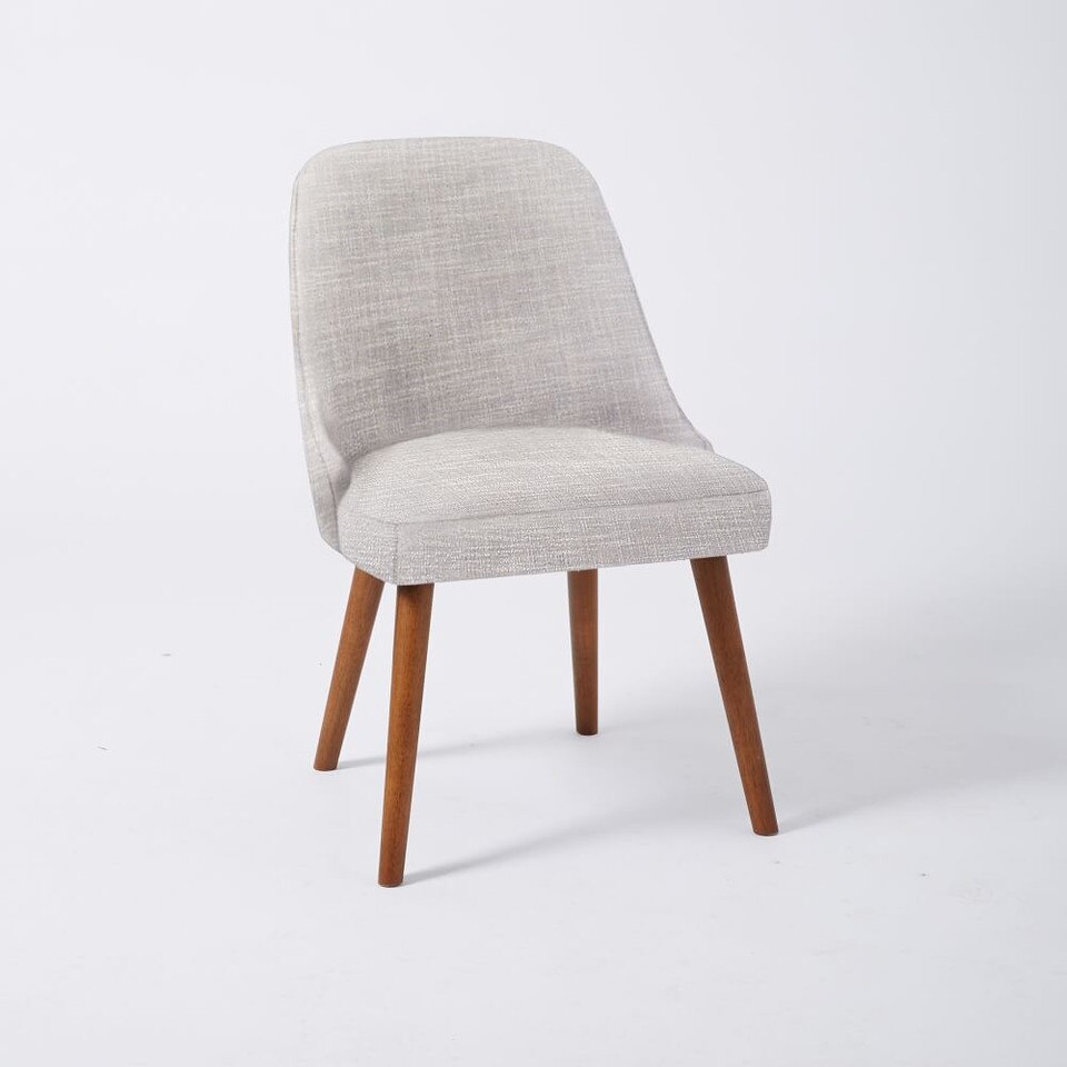 Mid-Century Modern Upholstered Dining Chair - Wood Legs