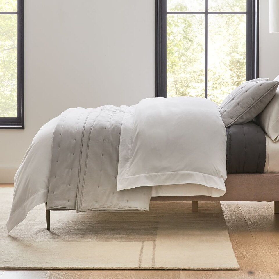 400-Thread-Count Organic Sateen Wide Hem Duvet Cover & Pillowcases