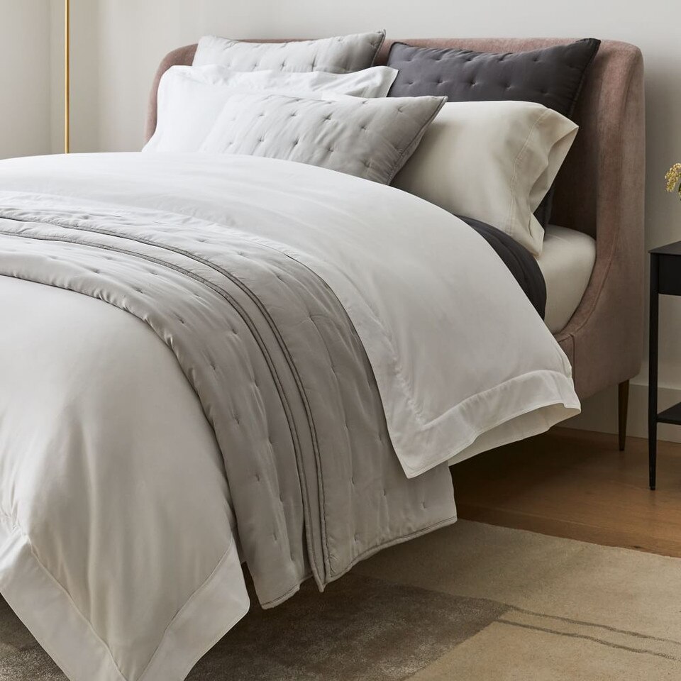 400-Thread-Count Organic Sateen Wide Hem Duvet Cover & Pillowcases
