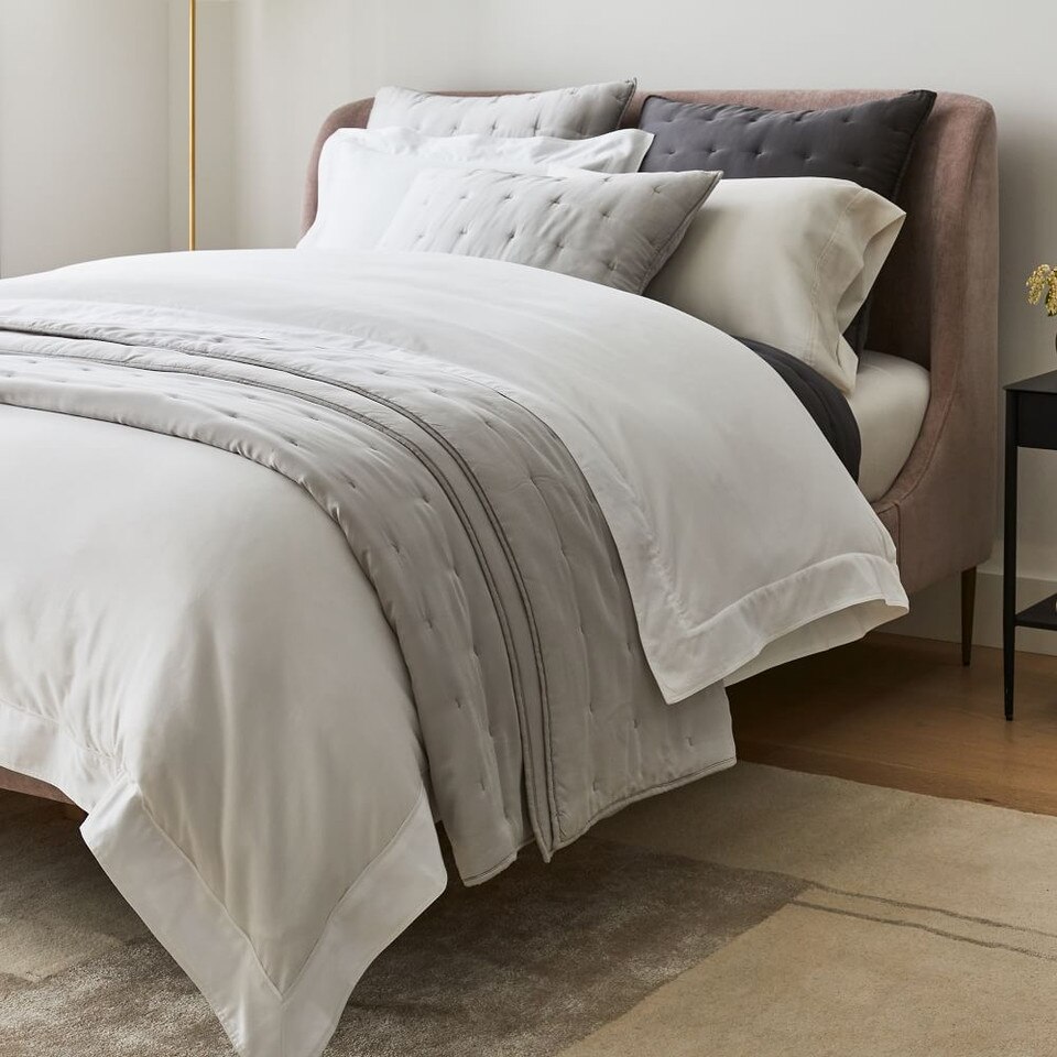 400-Thread-Count Organic Sateen Wide Hem Duvet Cover & Pillowcases