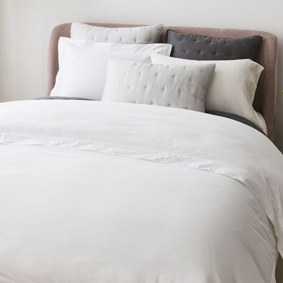 400-Thread-Count Organic Sateen Wide Hem Duvet Cover & Pillowcases