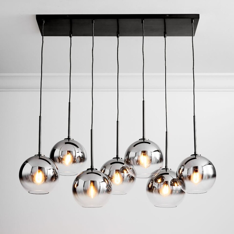 Sculptural Glass 7-Light Globe Chandelier (113 cm)