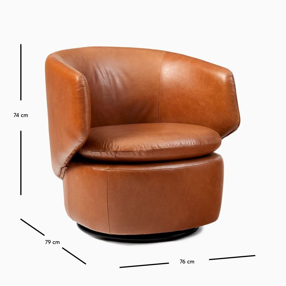 Crescent Leather Swivel Chair