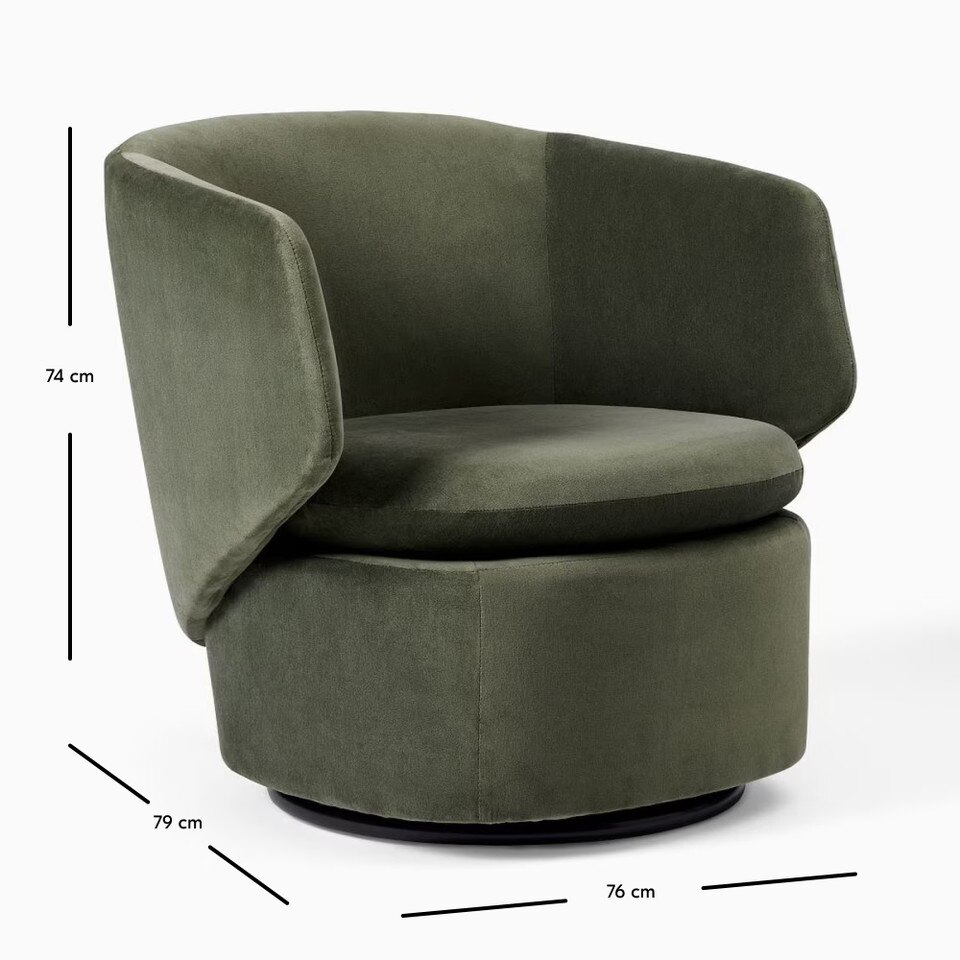 Crescent Swivel Armchair