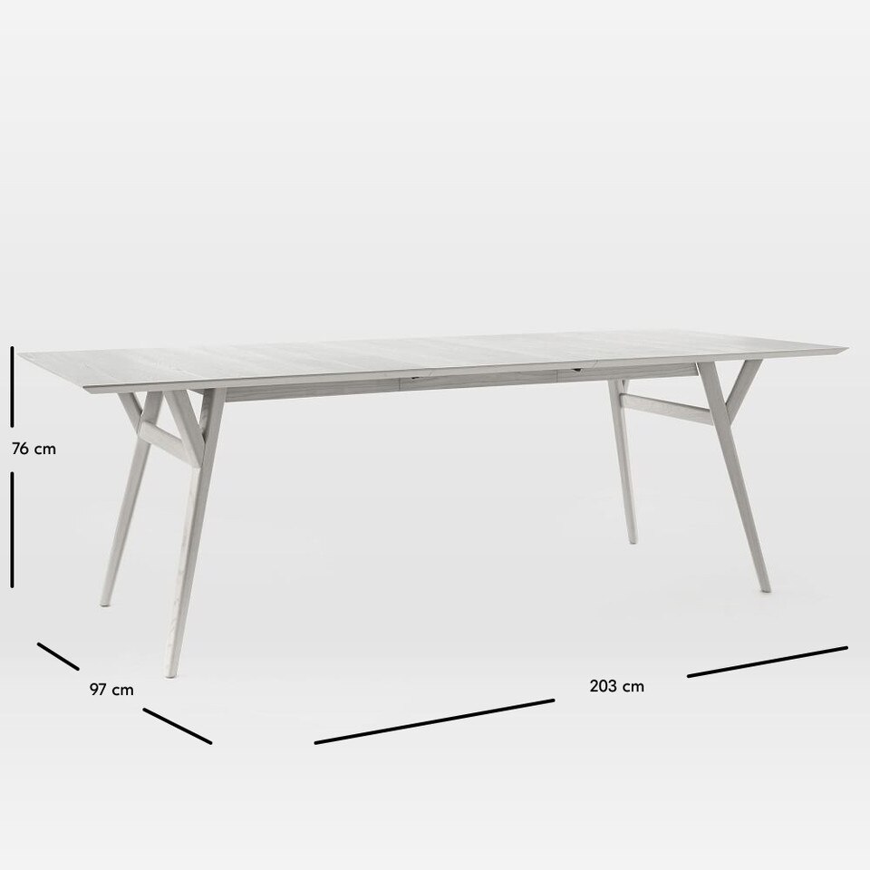 Mid-Century Modern Extendable Dining Table (152 cm - 203 cm)