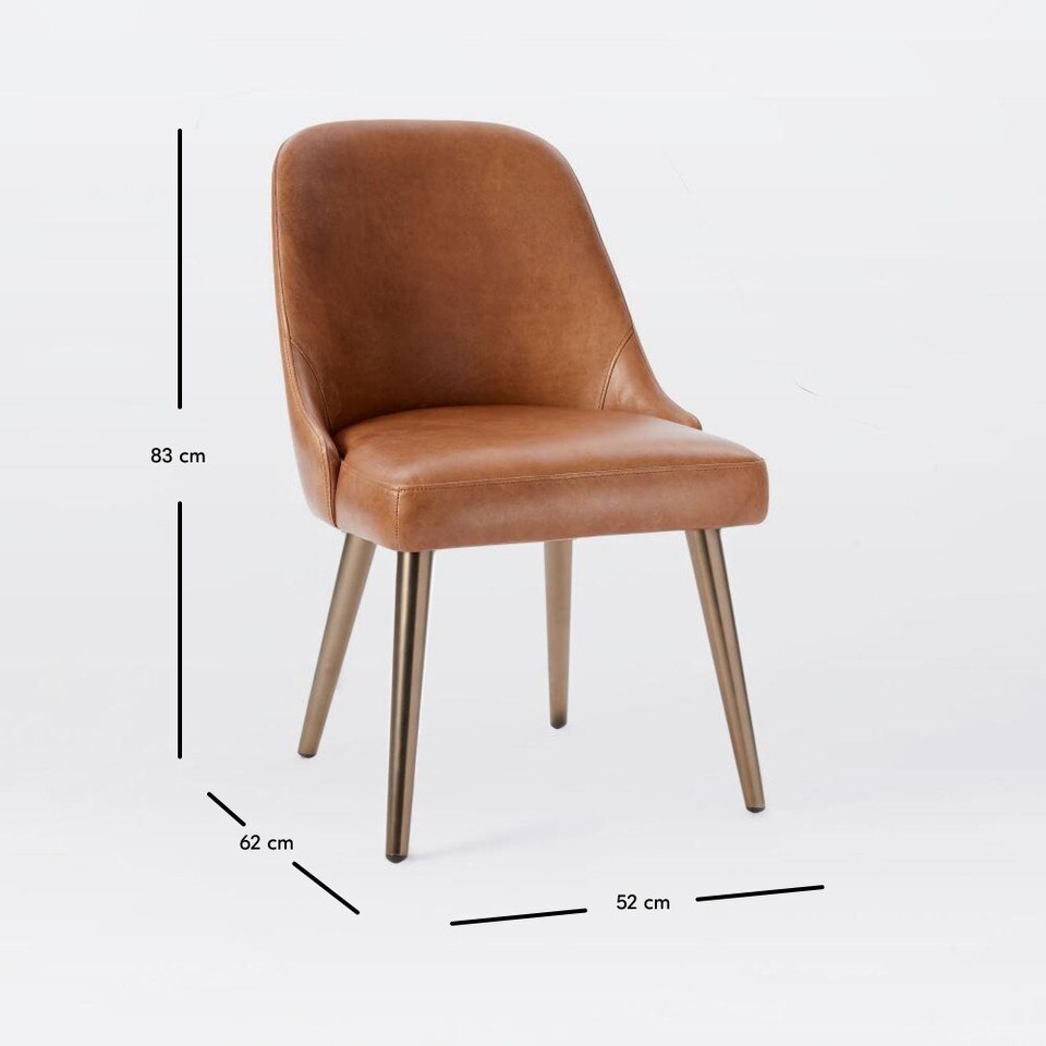 Mid-Century Modern Leather Dining Chair