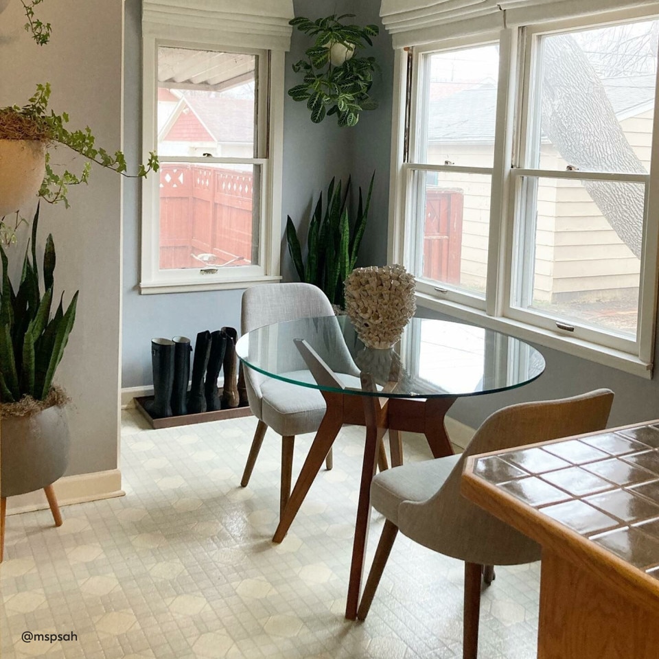 Mid-Century Modern Upholstered Dining Chair - Wood Legs