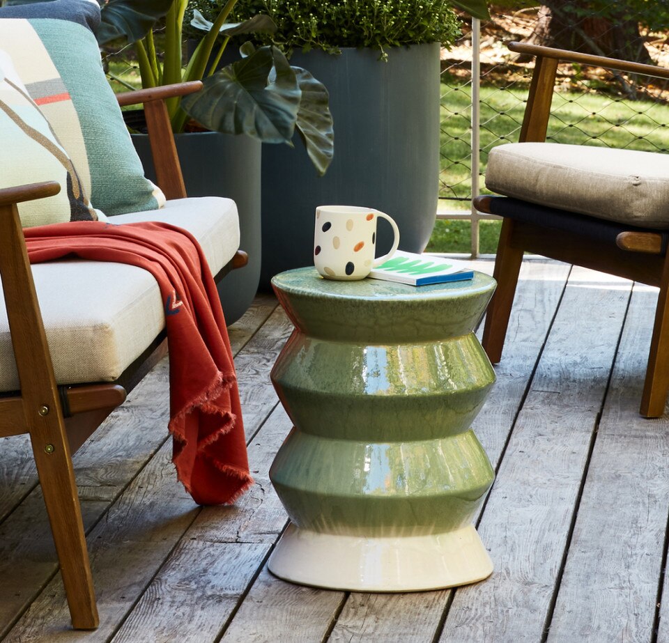 Cami Indoor/Outdoor Garden Ceramic Round Side Table (33 cm)