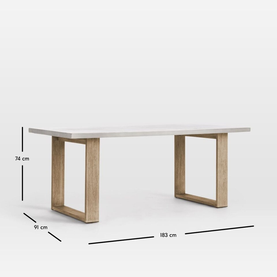 Portside Garden Concrete Dining Table (183 cm)