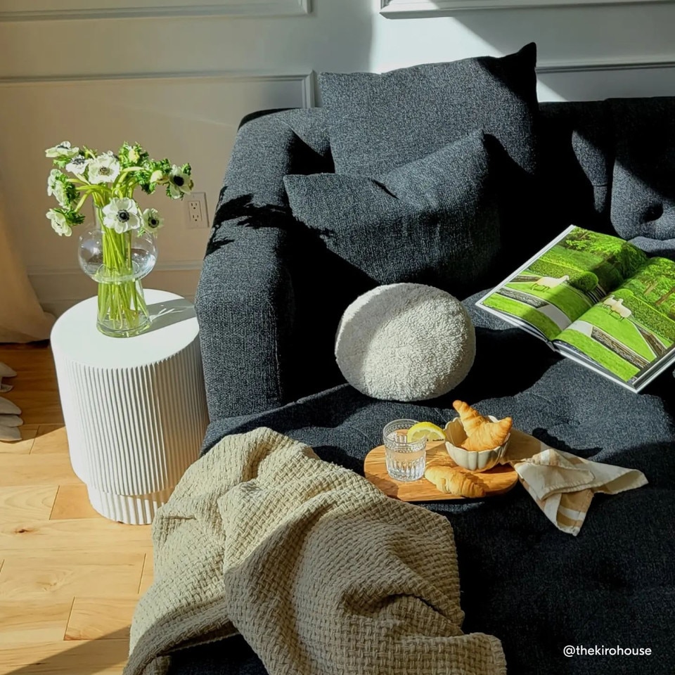 Fluted Indoor/Outdoor Garden Side Table (33 cm - 41 cm)