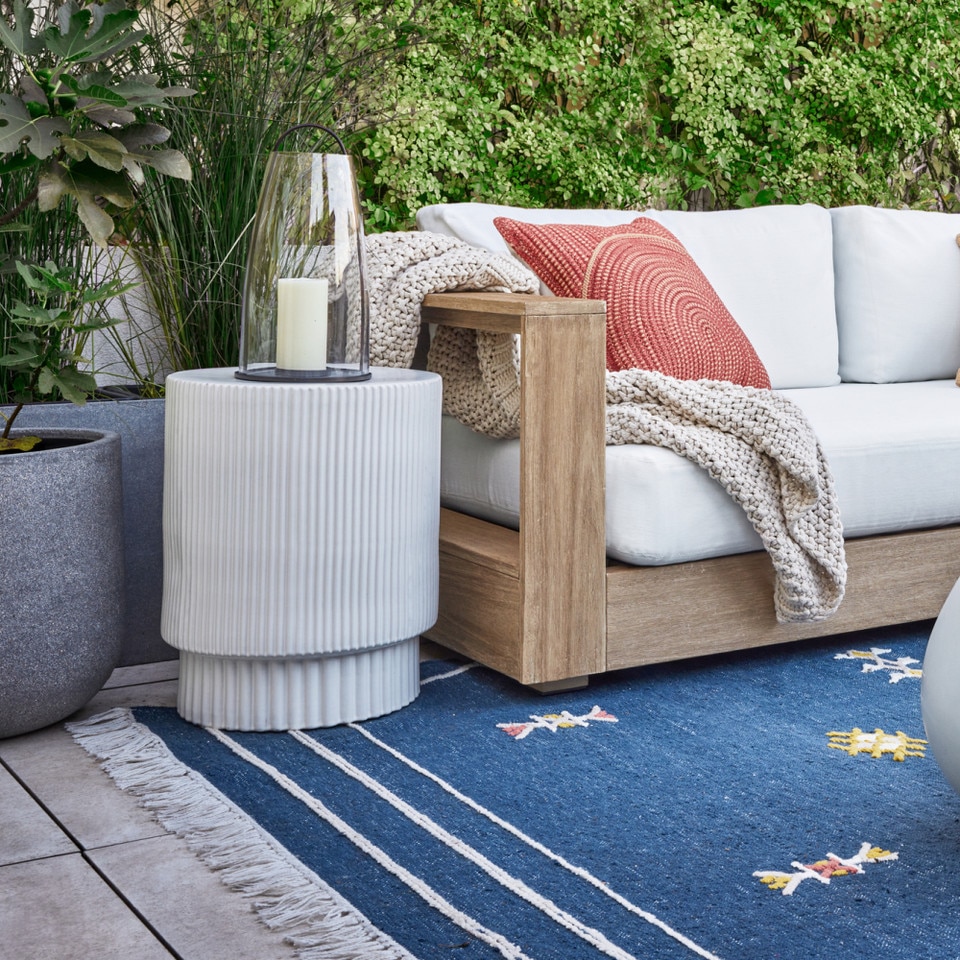 Fluted Indoor/Outdoor Garden Side Table (33 cm - 41 cm)