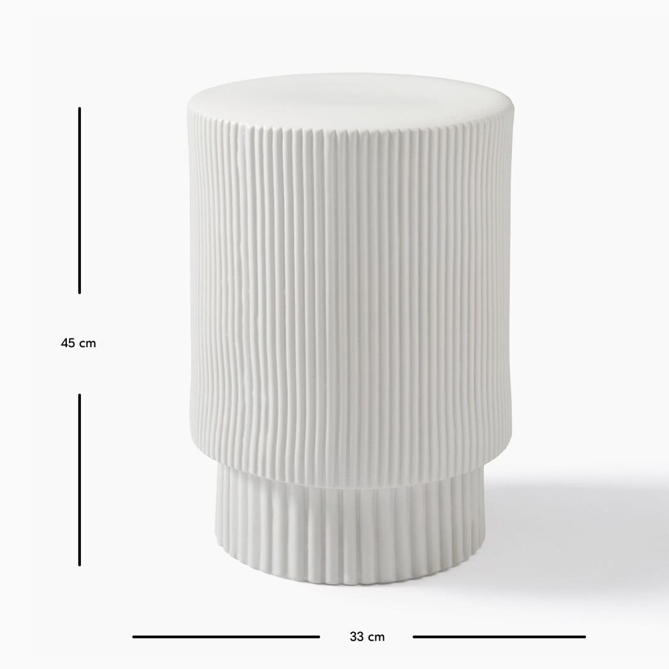 Fluted Indoor/Outdoor Garden Side Table (33 cm - 41 cm)