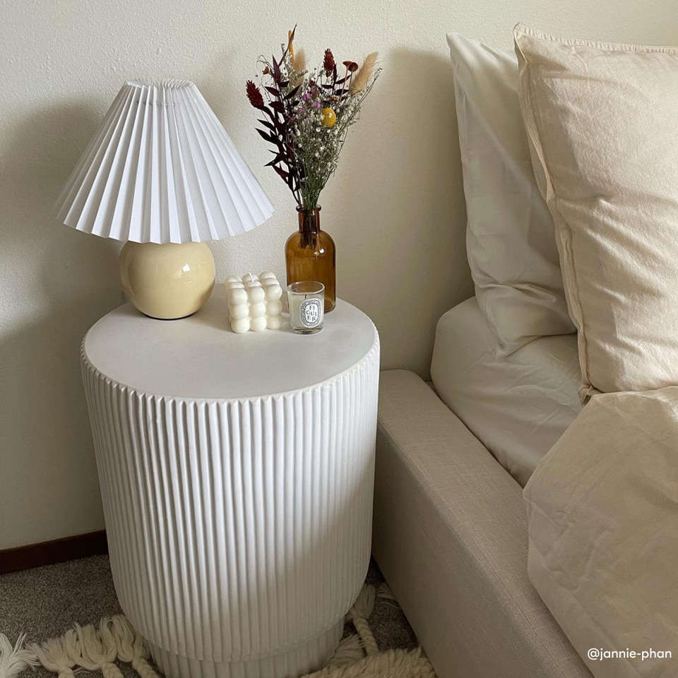 Fluted Indoor/Outdoor Garden Side Table (33 cm - 41 cm)
