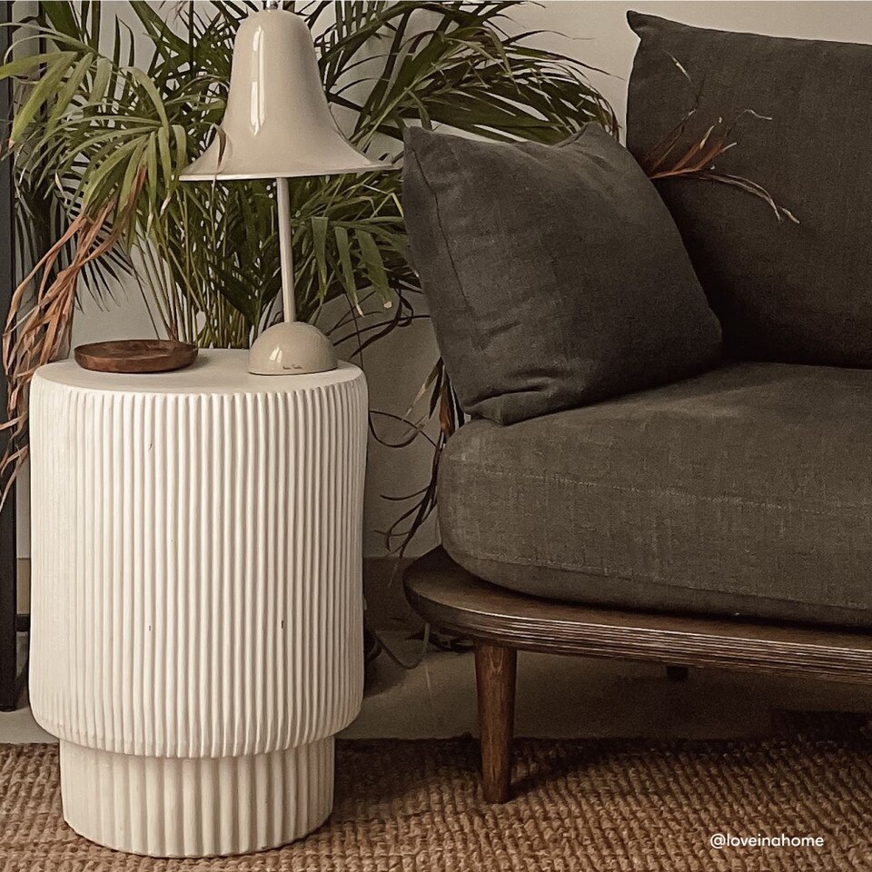 Fluted Indoor/Outdoor Garden Side Table (33 cm - 41 cm)