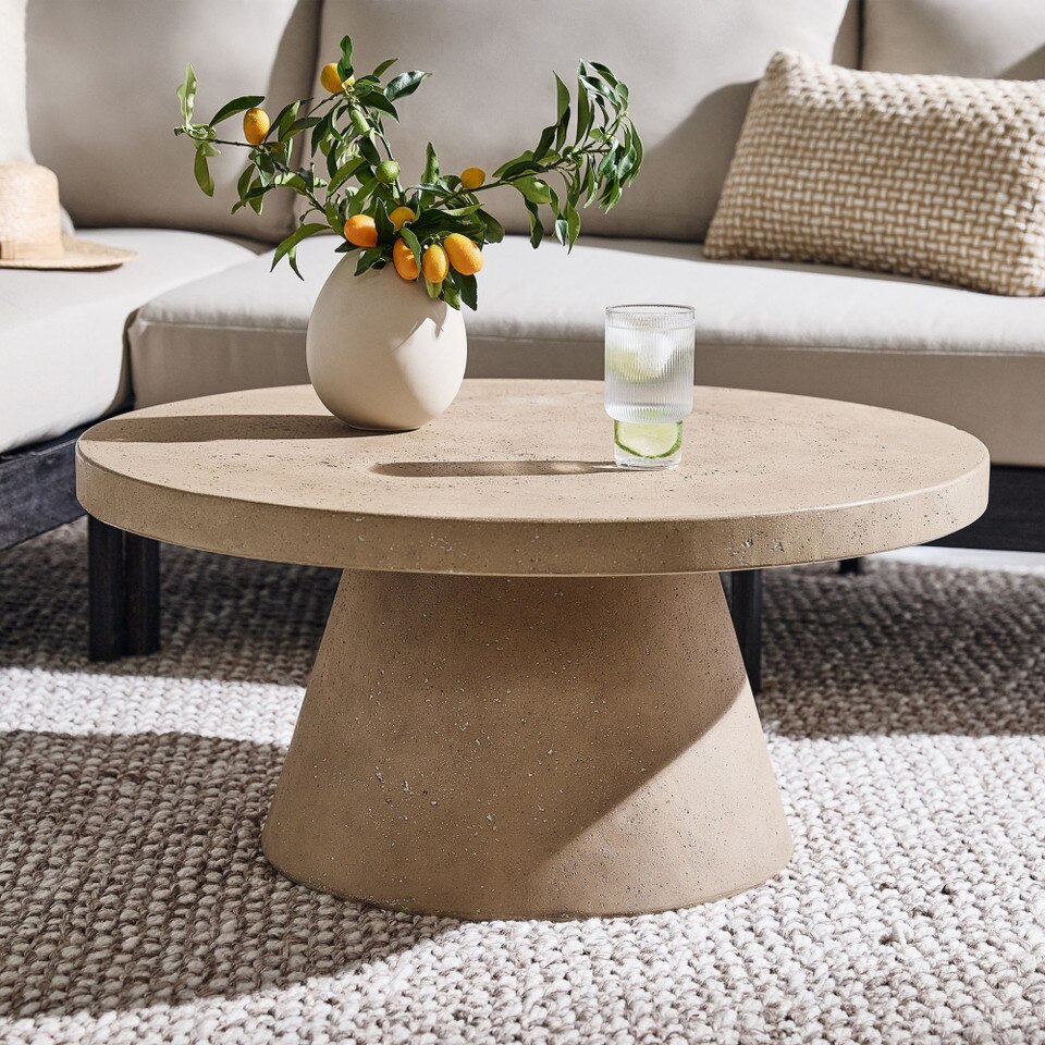 Textured Concrete Garden Coffee Table (81 cm)
