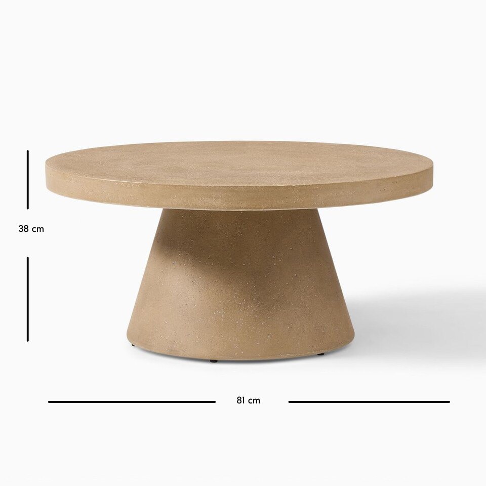Textured Concrete Garden Coffee Table (81 cm)