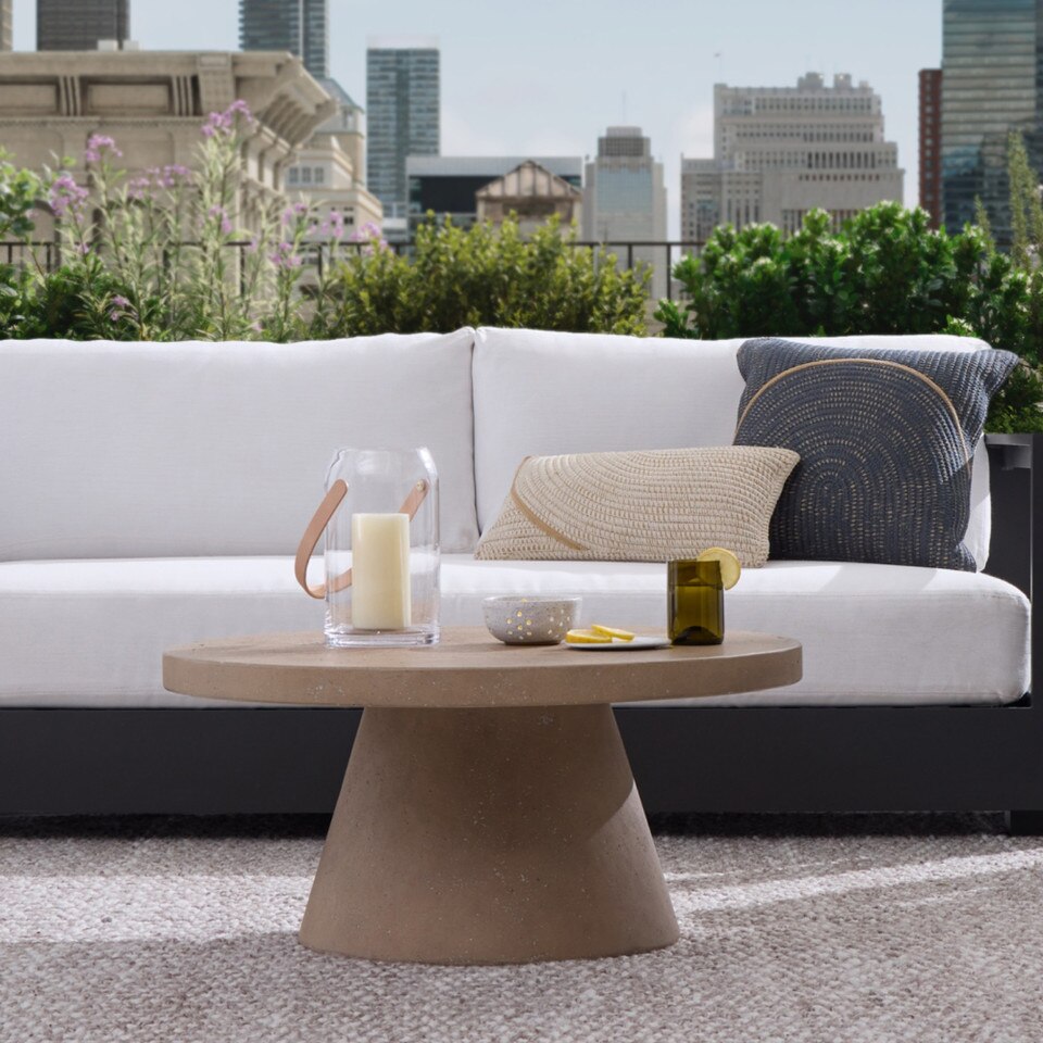 Textured Concrete Garden Coffee Table (81 cm)