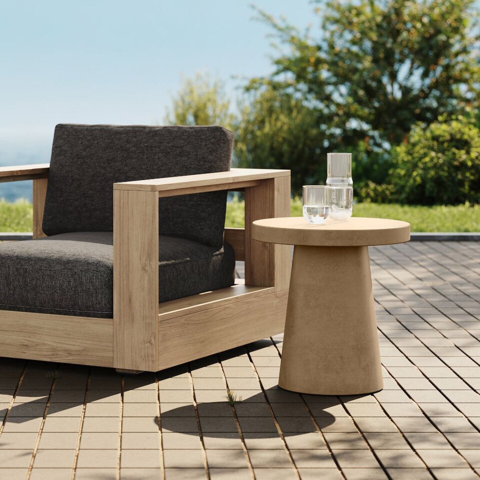 Textured Concrete Garden Side Table (46 cm)