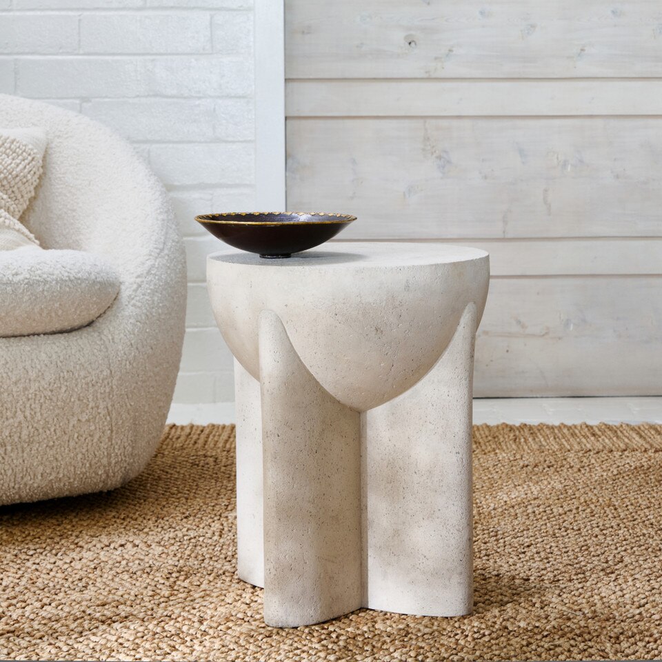 Monti Lava Stone Indoor/Outdoor Garden Side Table (38 cm)
