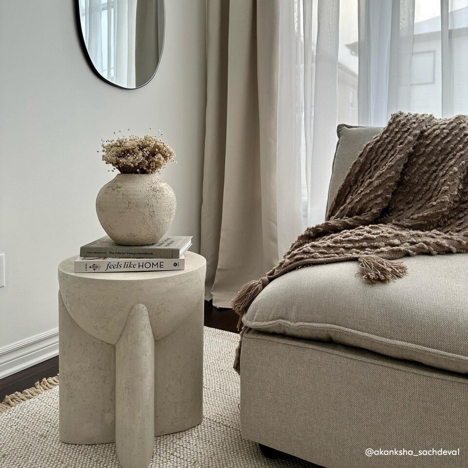 Monti Lava Stone Indoor/Outdoor Garden Side Table (38 cm)