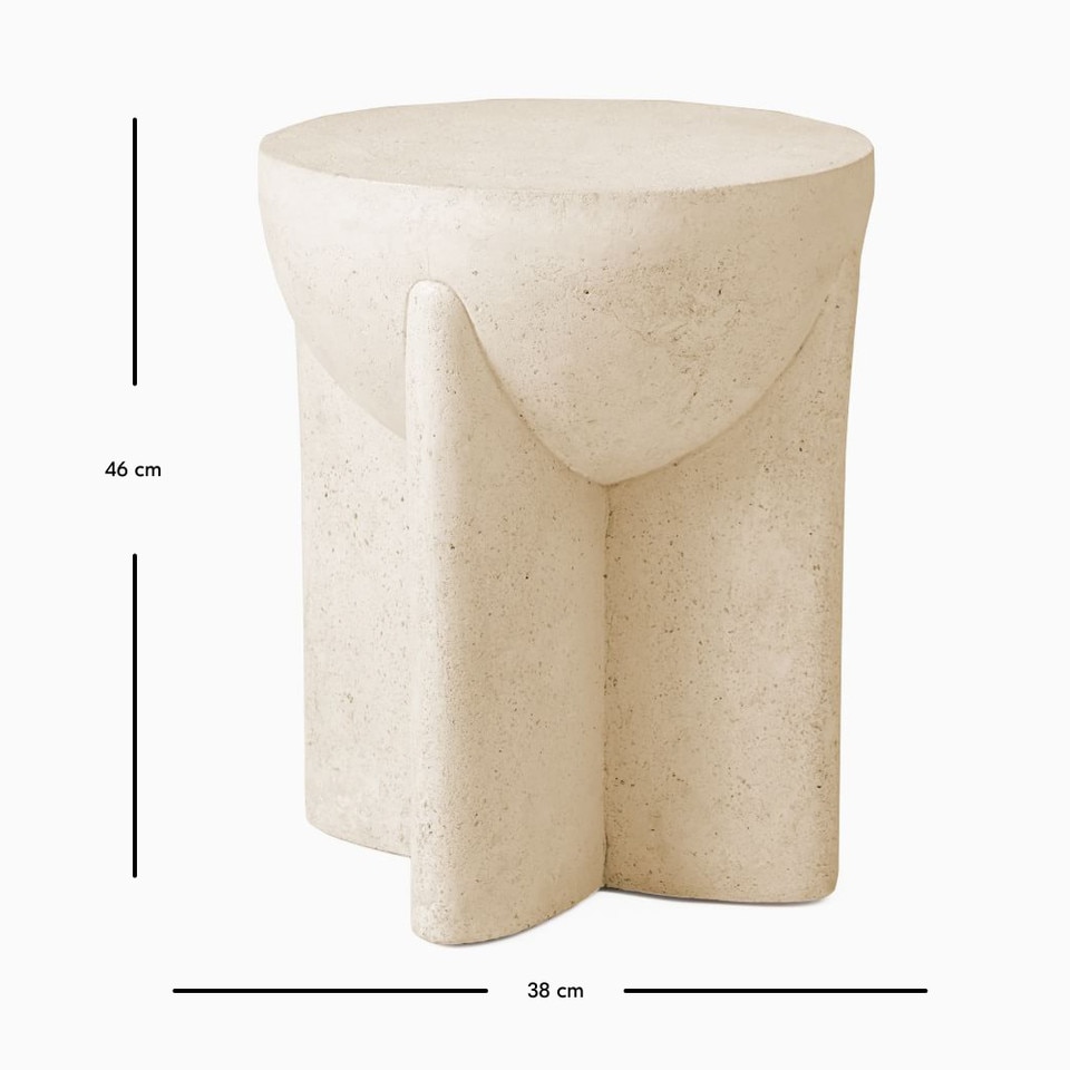 Monti Lava Stone Indoor/Outdoor Garden Side Table (38 cm)