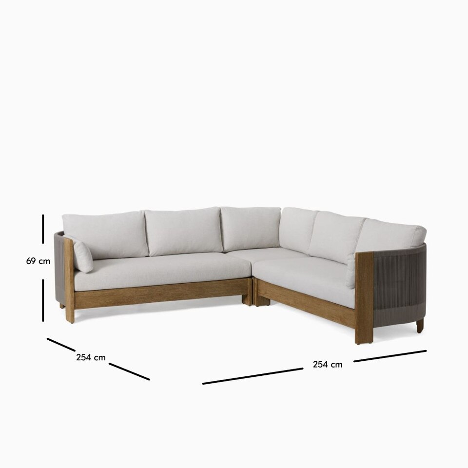 Porto Garden 3-Piece Corner Sofa (254 cm)