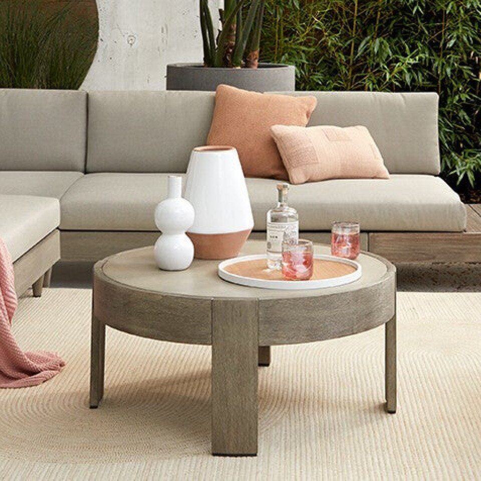 Portside Garden Round Coffee Table - Modern Outdoor Style | West Elm UK