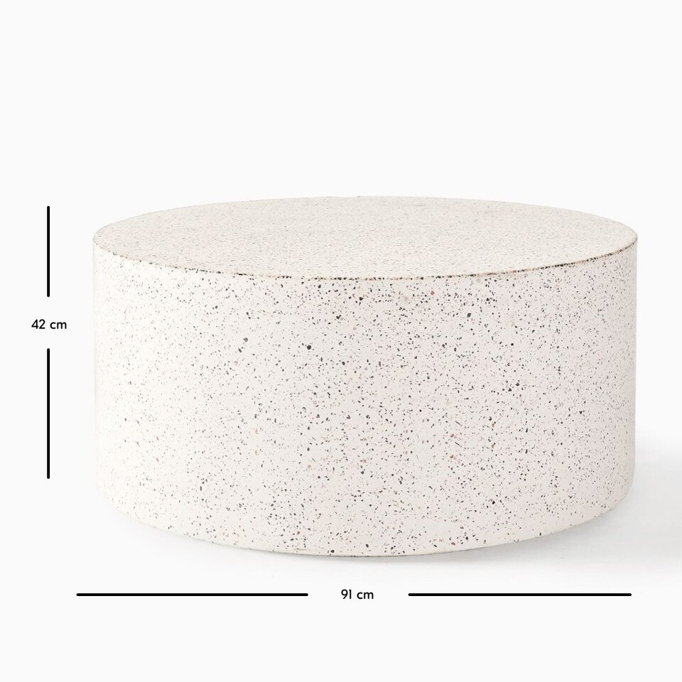 Terrazzo Drum Garden Round Coffee Table (91 cm)