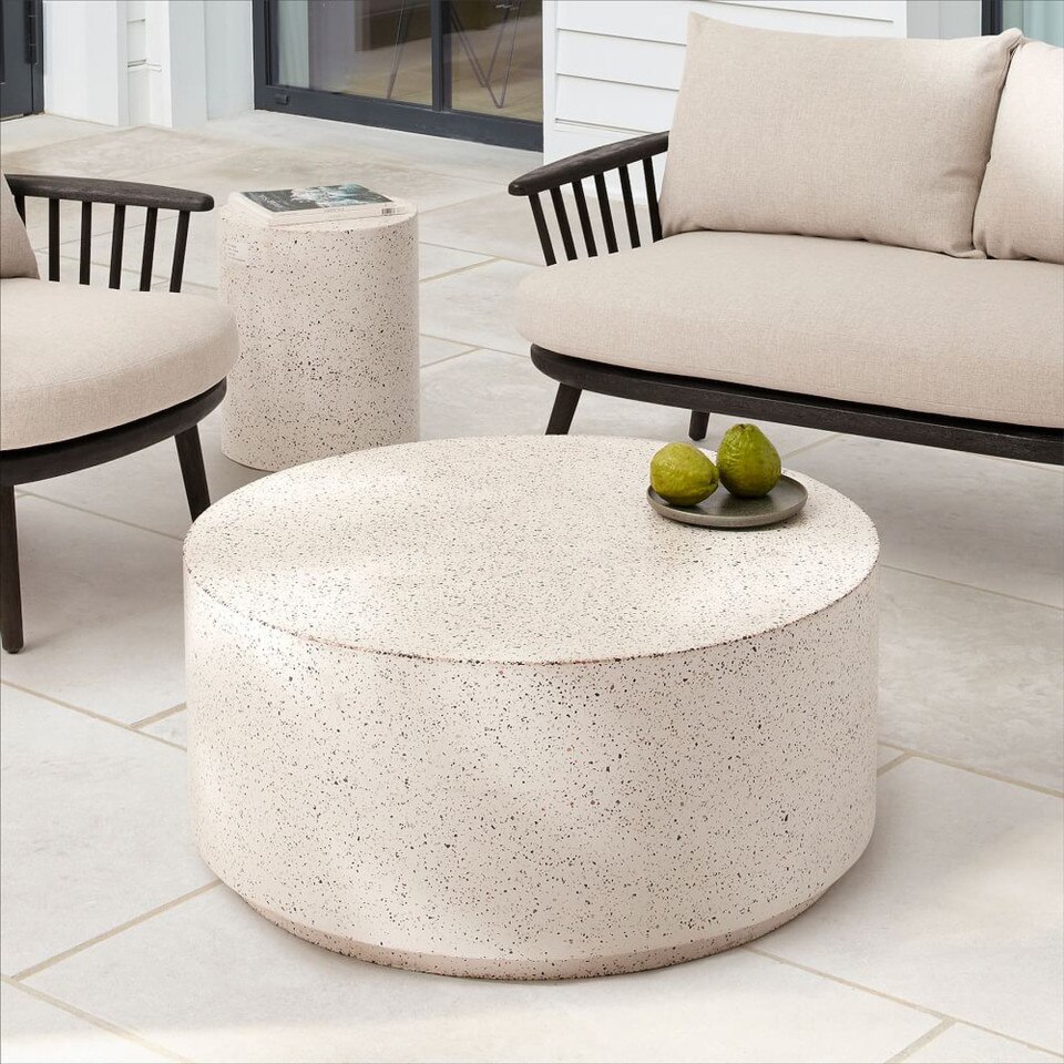Terrazzo Drum Garden Round Coffee Table (91 cm)