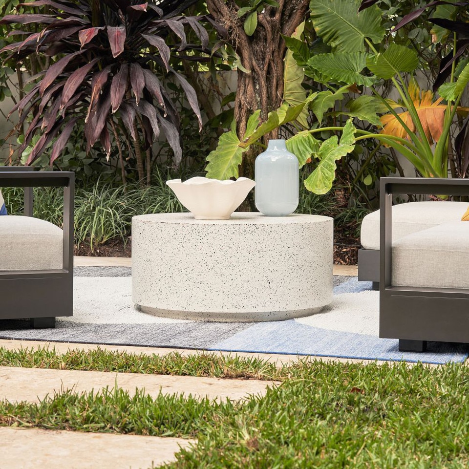 Terrazzo Drum Garden Round Coffee Table (91 cm)