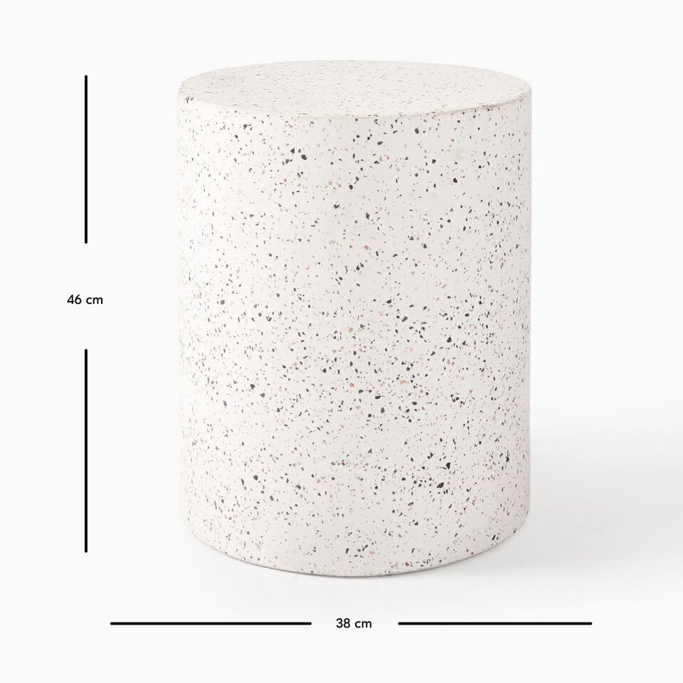 Terrazzo Drum Garden Round Side Table (38 cm)