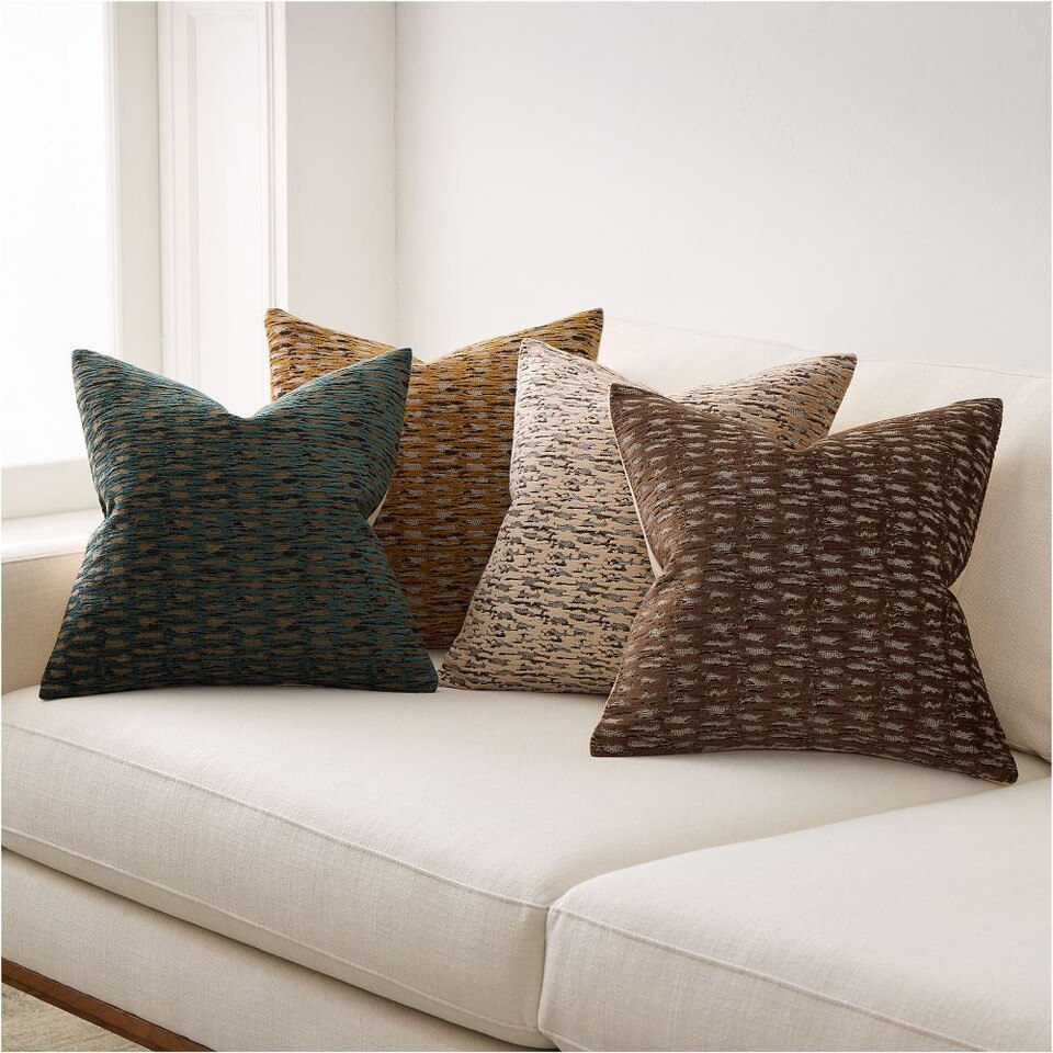 Abstract Linear Chenille Cushion Cover