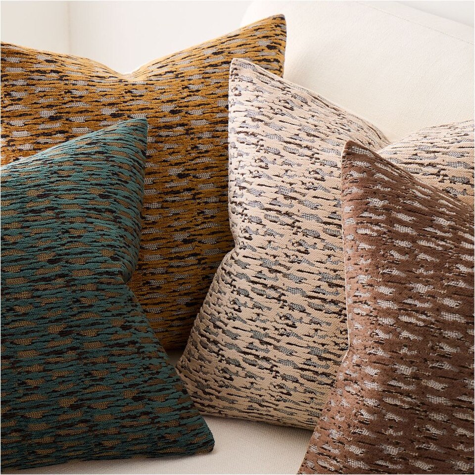 Abstract Linear Chenille Cushion Cover