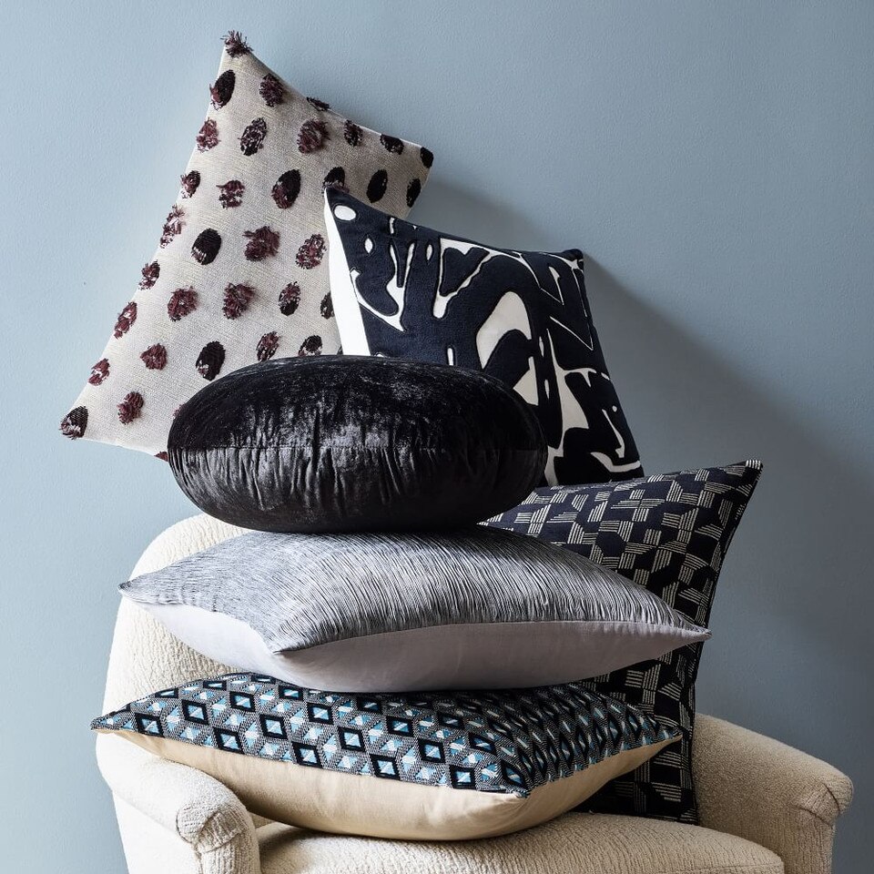 Abstract Velvet Applique Cushion Cover