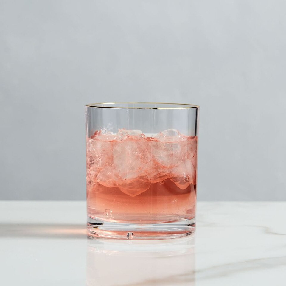 Acrylic Whiskey Glass - Gold Rimmed