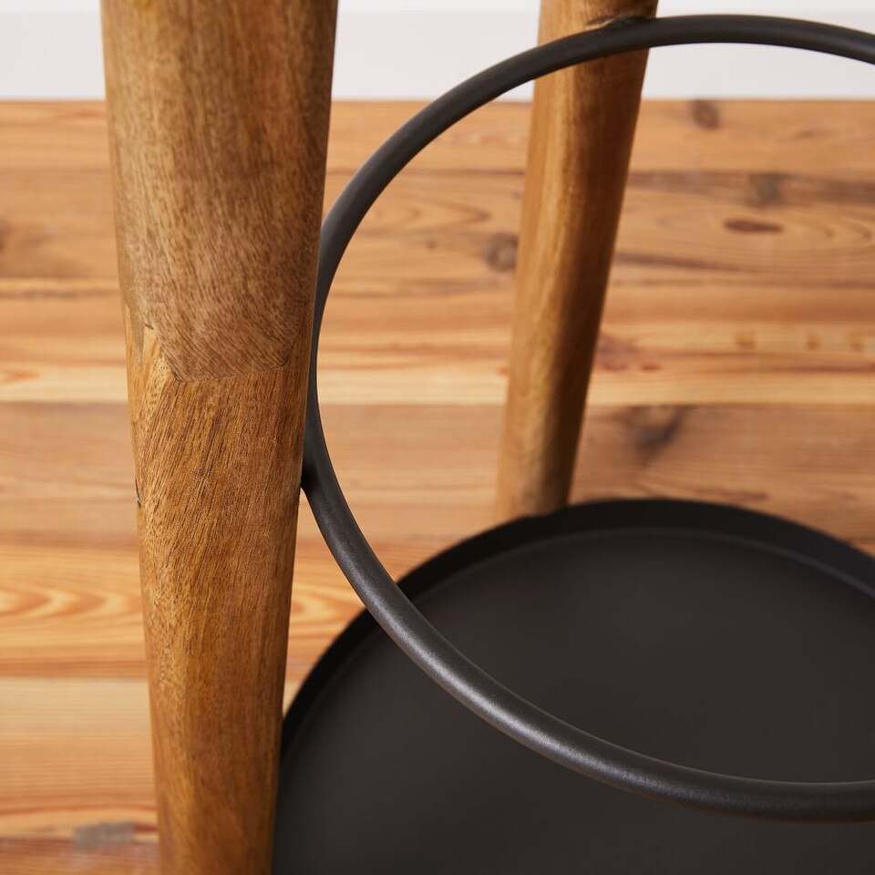 Anton Solid Wood Coat Rack - Burnt Wax