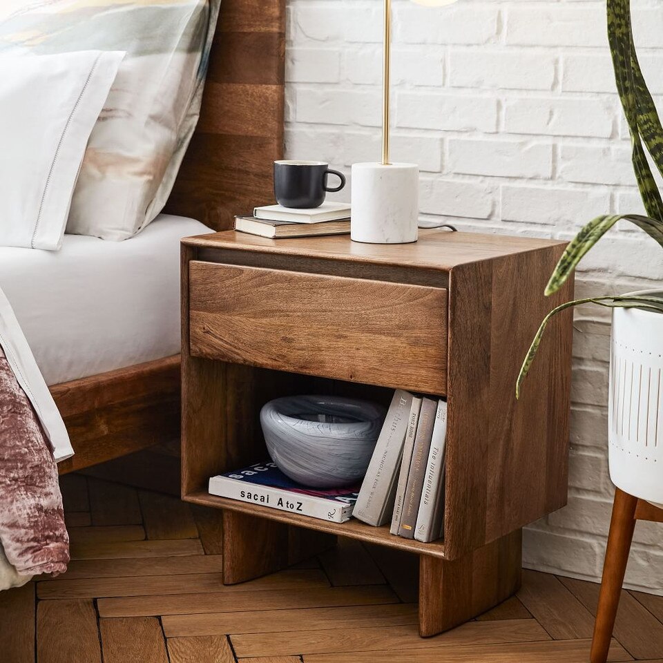 Anton Solid Wood Bedside Table (56 cm)