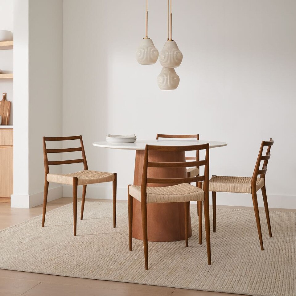 Anton Round Marble Pedestal Dining Table (112 cm - 122 cm)