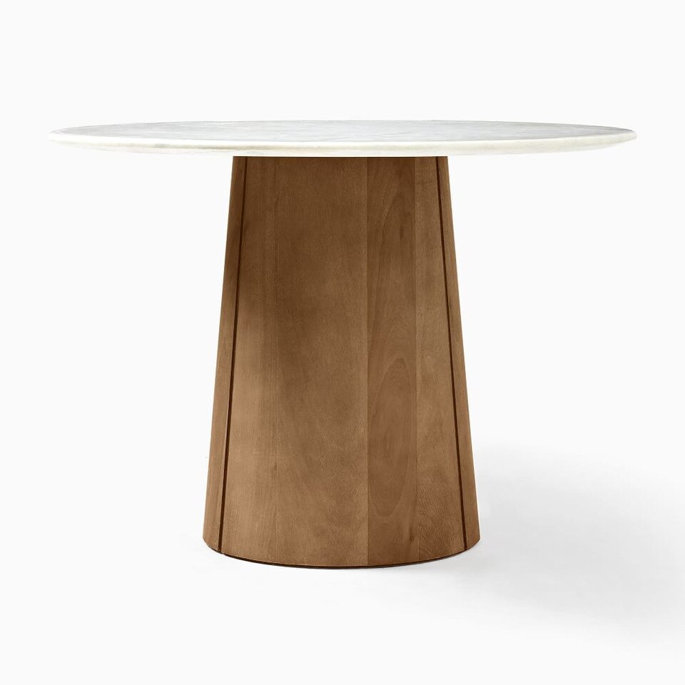 Anton Round Marble Pedestal Dining Table (112 cm - 122 cm)