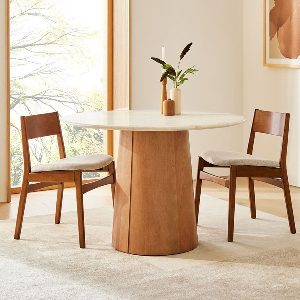 Anton Round Marble Pedestal Dining Table (112 cm - 122 cm)