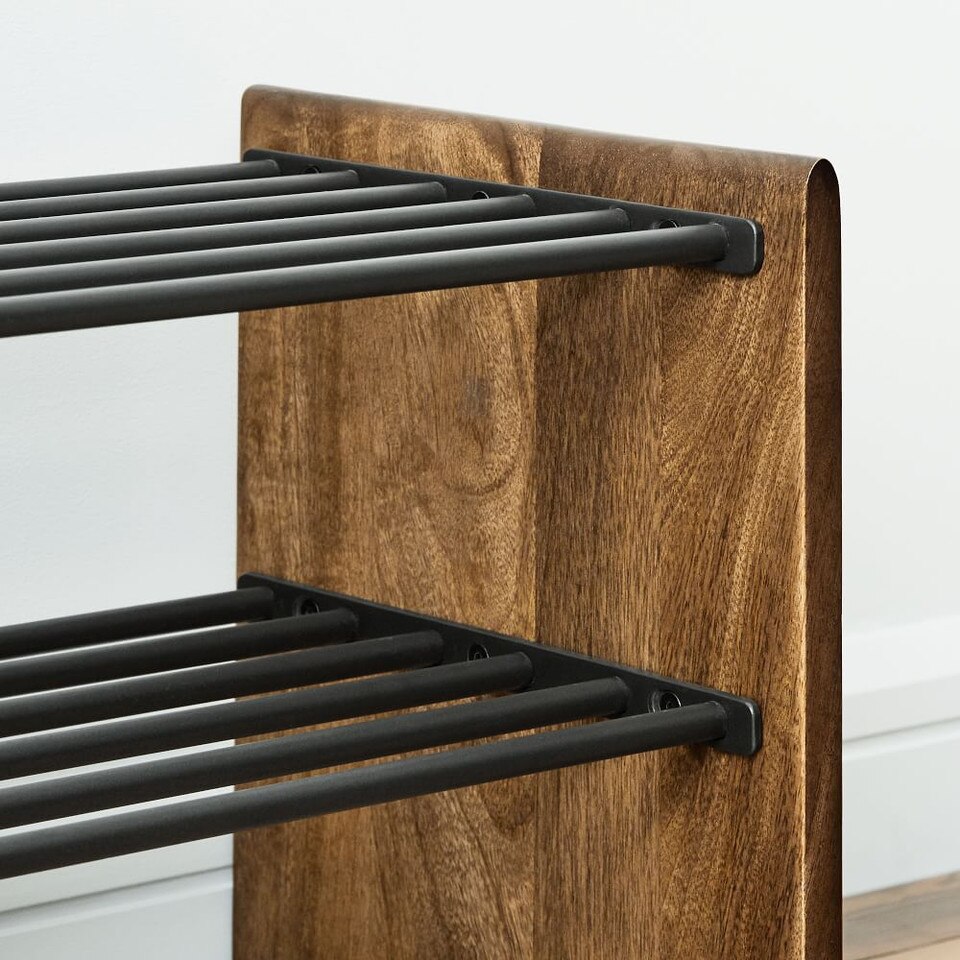 Anton Solid Wood Shoe Rack - Burnt Wax