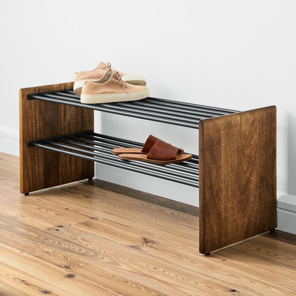 Anton Solid Wood Shoe Rack - Burnt Wax