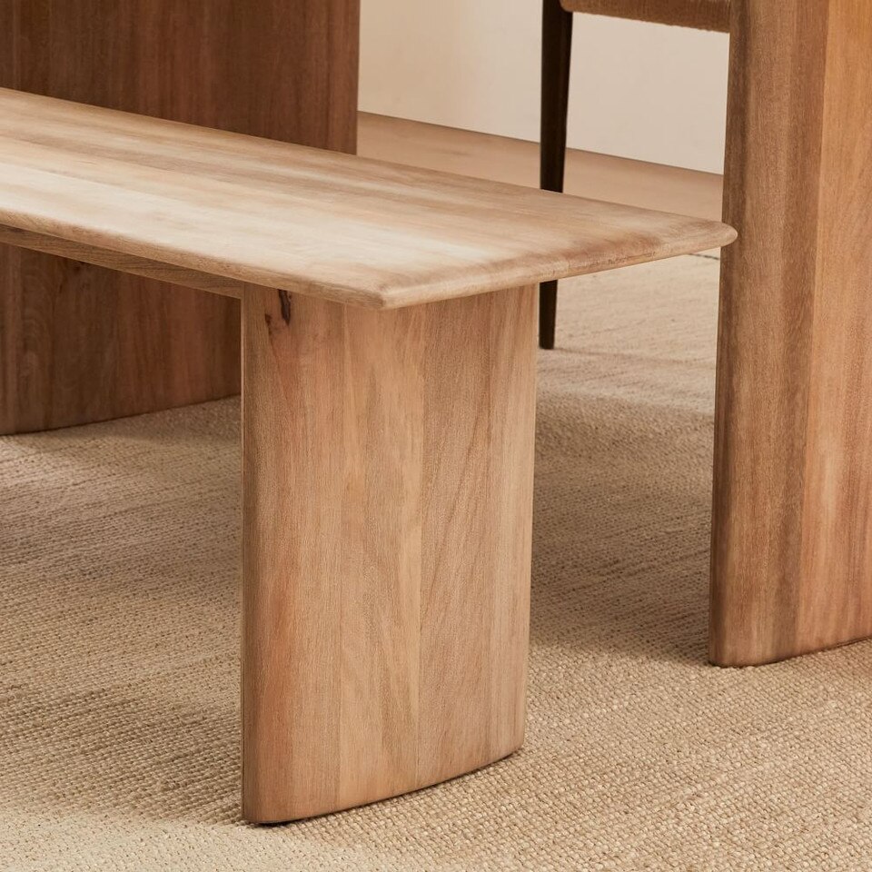 Anton Solid Wood Dining Bench (147 cm) - Cerused White