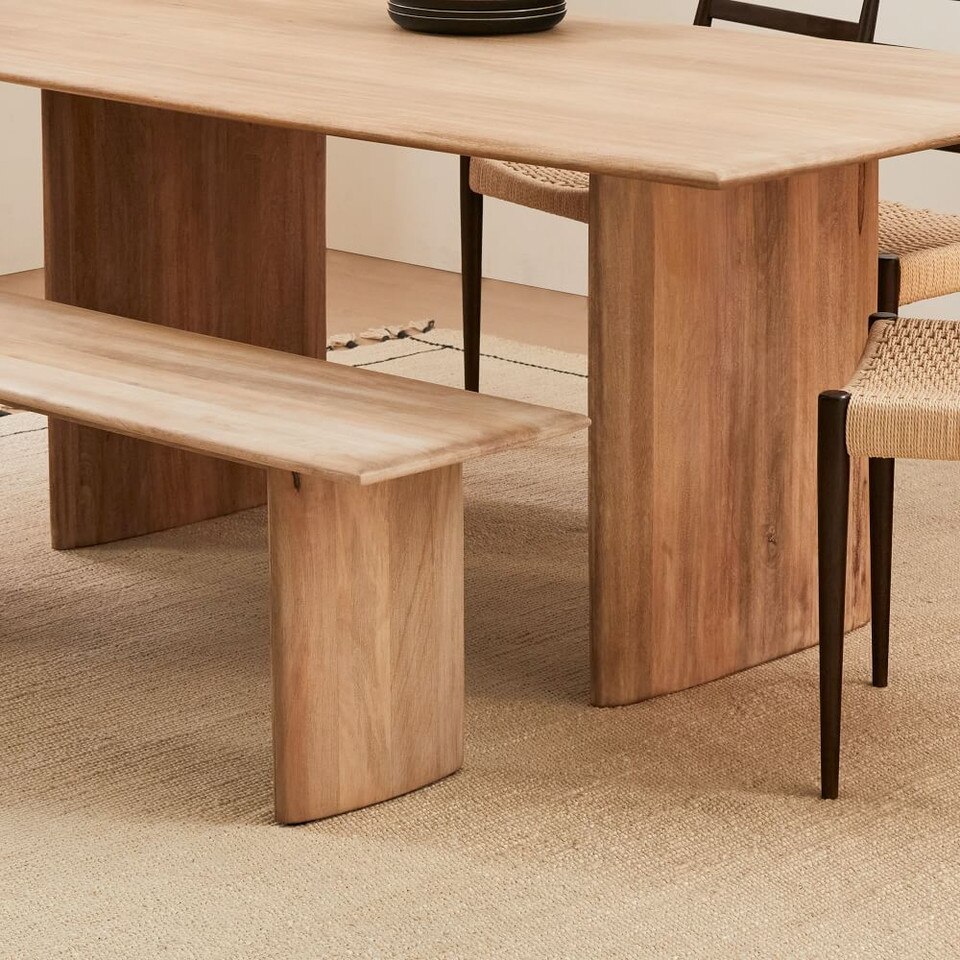Anton Solid Wood Dining Bench (147 cm) - Cerused White