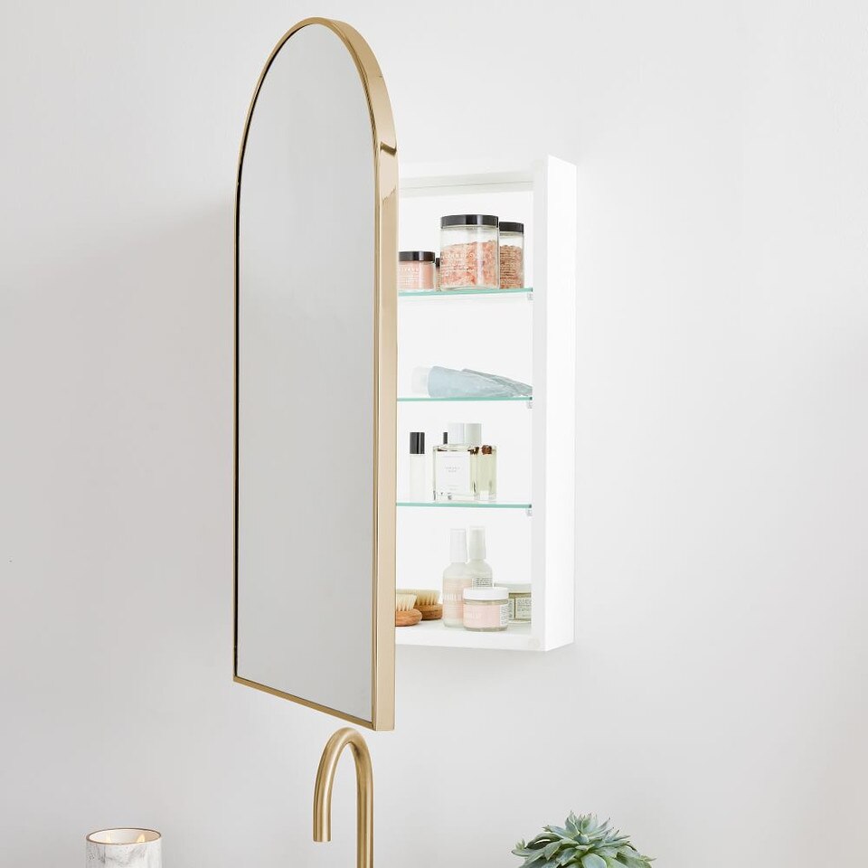 Arched Metal Framed Medicine Cabinet