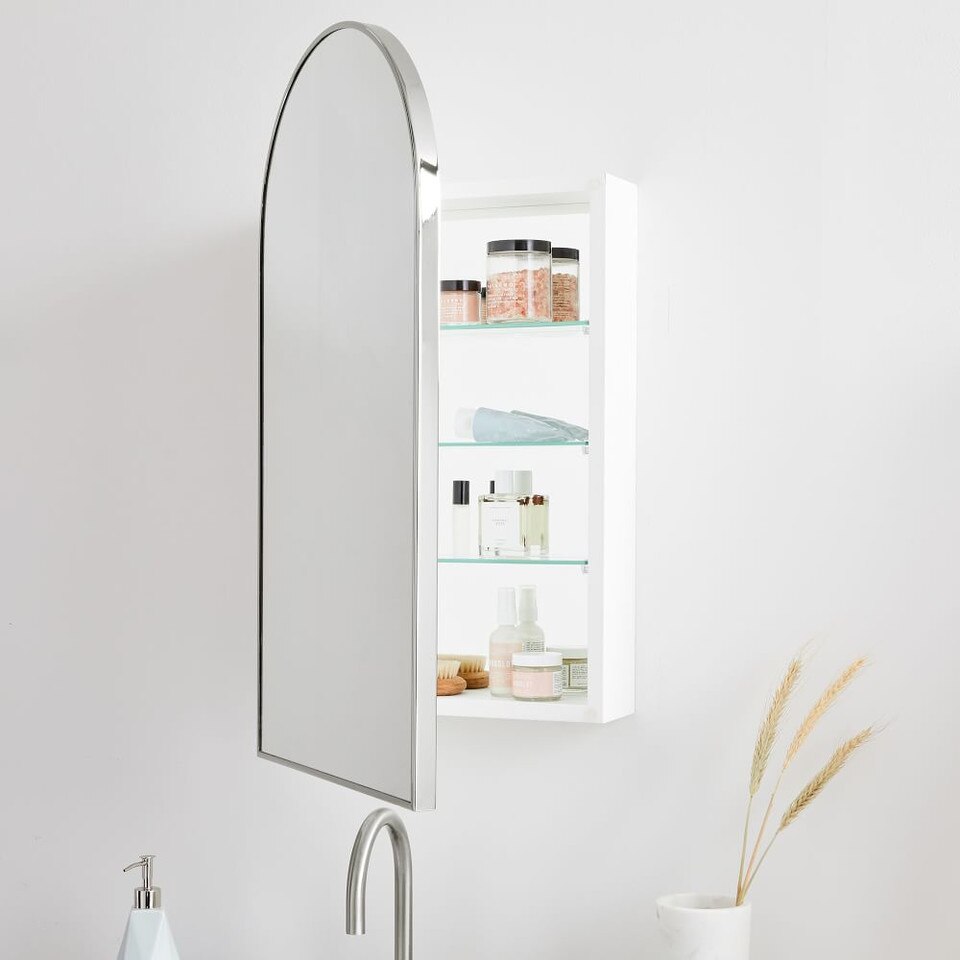 Arched Metal Framed Medicine Cabinet